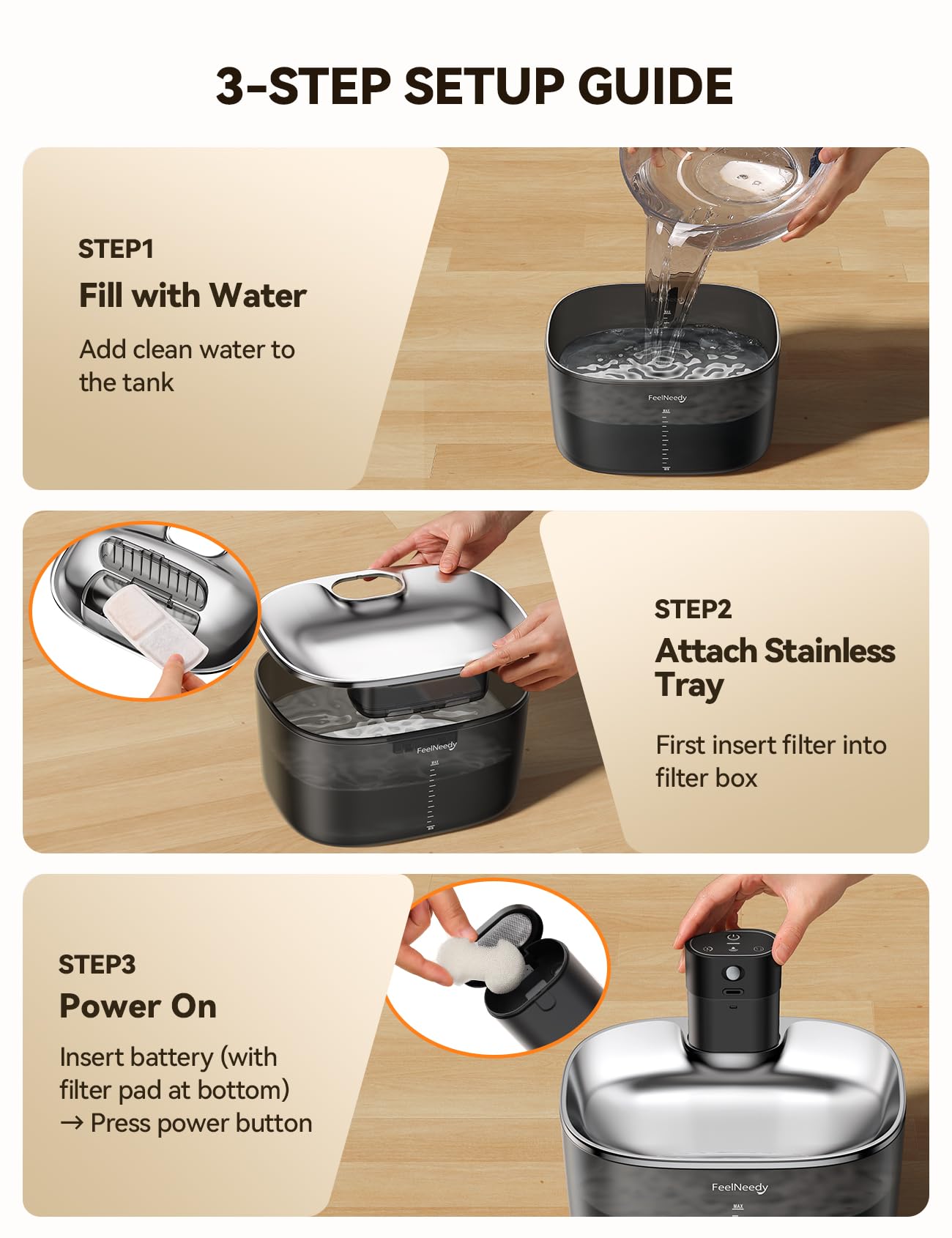 FEELNEEDY induction mode demo shows auto water dispensing