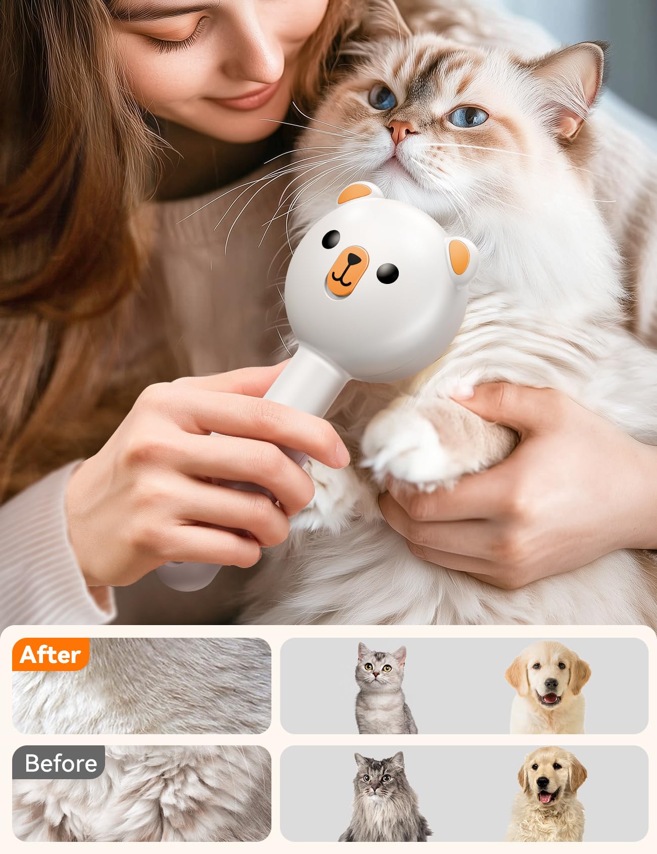 FEELNEEDY Pet Steam Brush spa-like home grooming for sensitive pets.