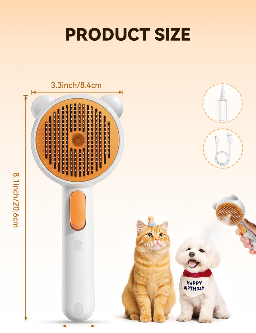 FEELNEEDY Pet Steam Brush ideal for shedding breeds and show coats alike.