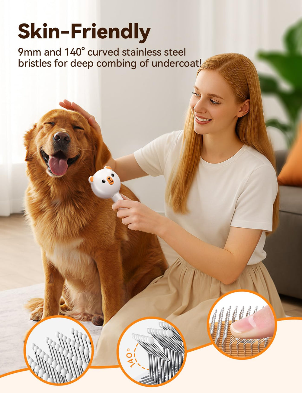 FEELNEEDY Pet Steam Brush USB charging with clear battery indicators.