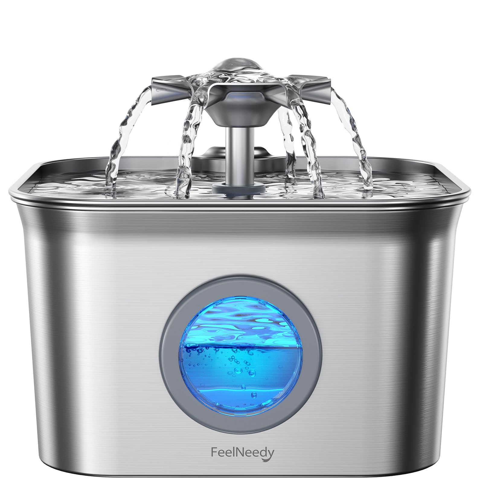 FEELNEEDY stainless steel cat fountain with durable 304 body for easy cleaning