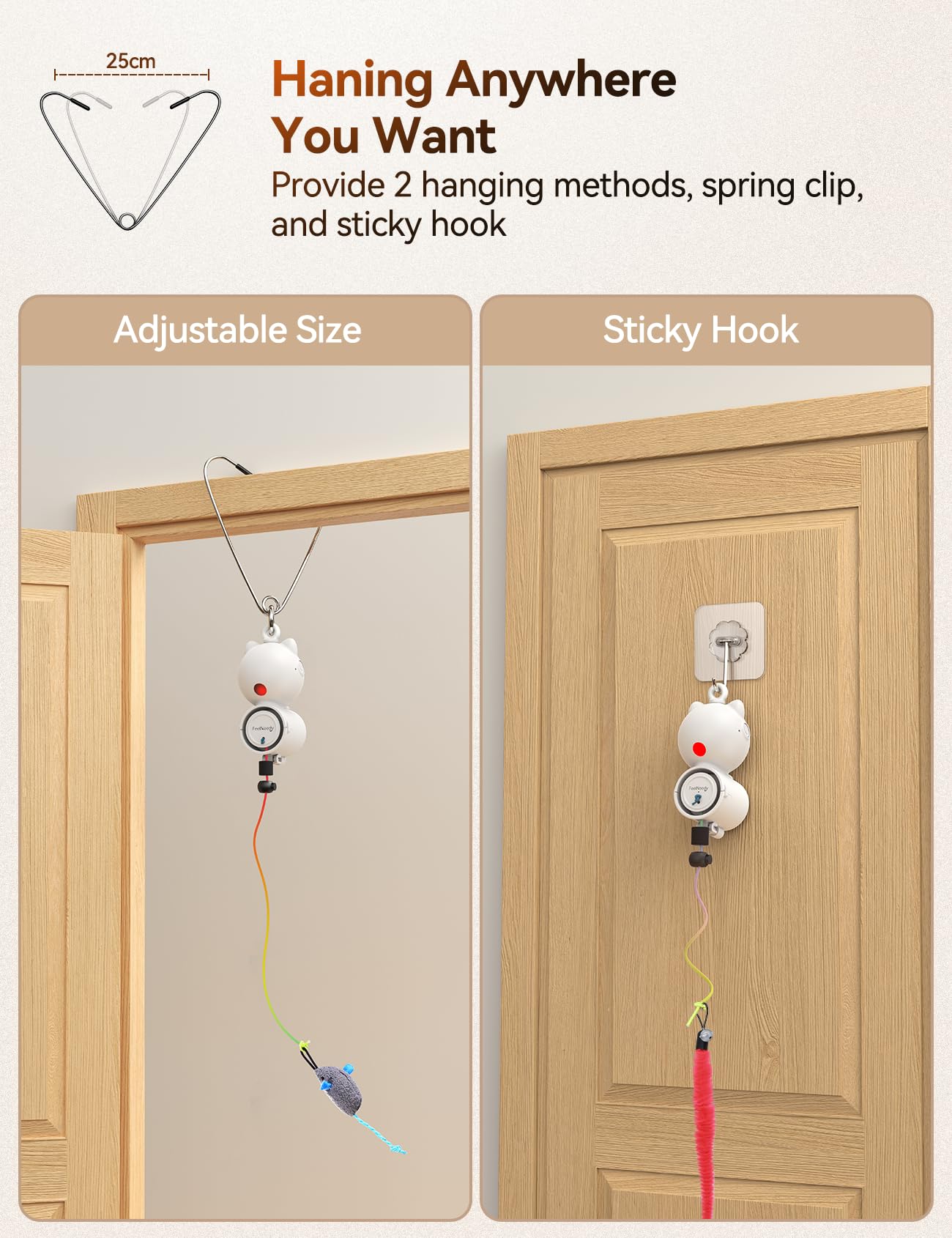 FEELNEEDY sturdy spring clip with 25 cm reach for flexible mounting.