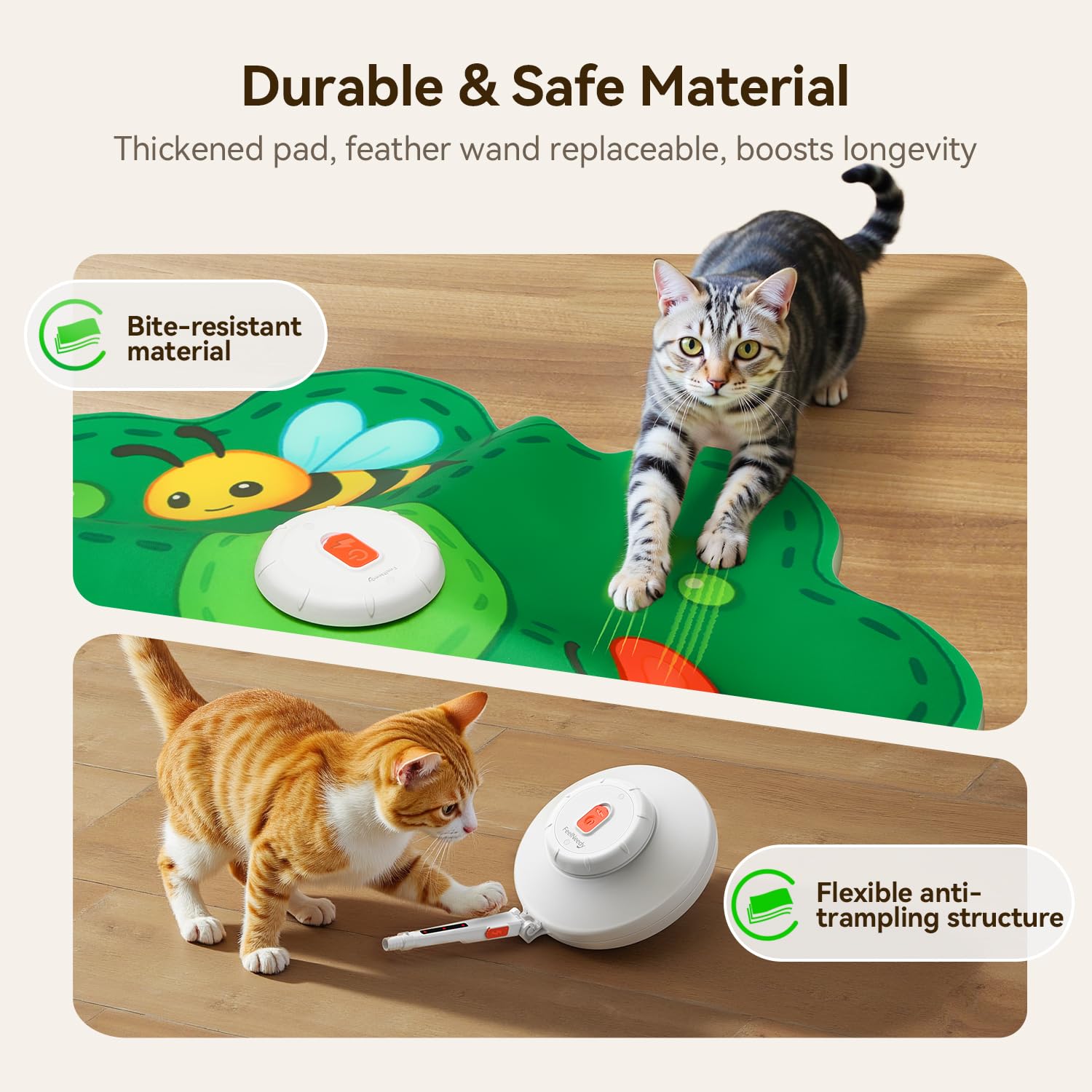 FEELNEEDY three-speed modes adapt to your cat's energy level