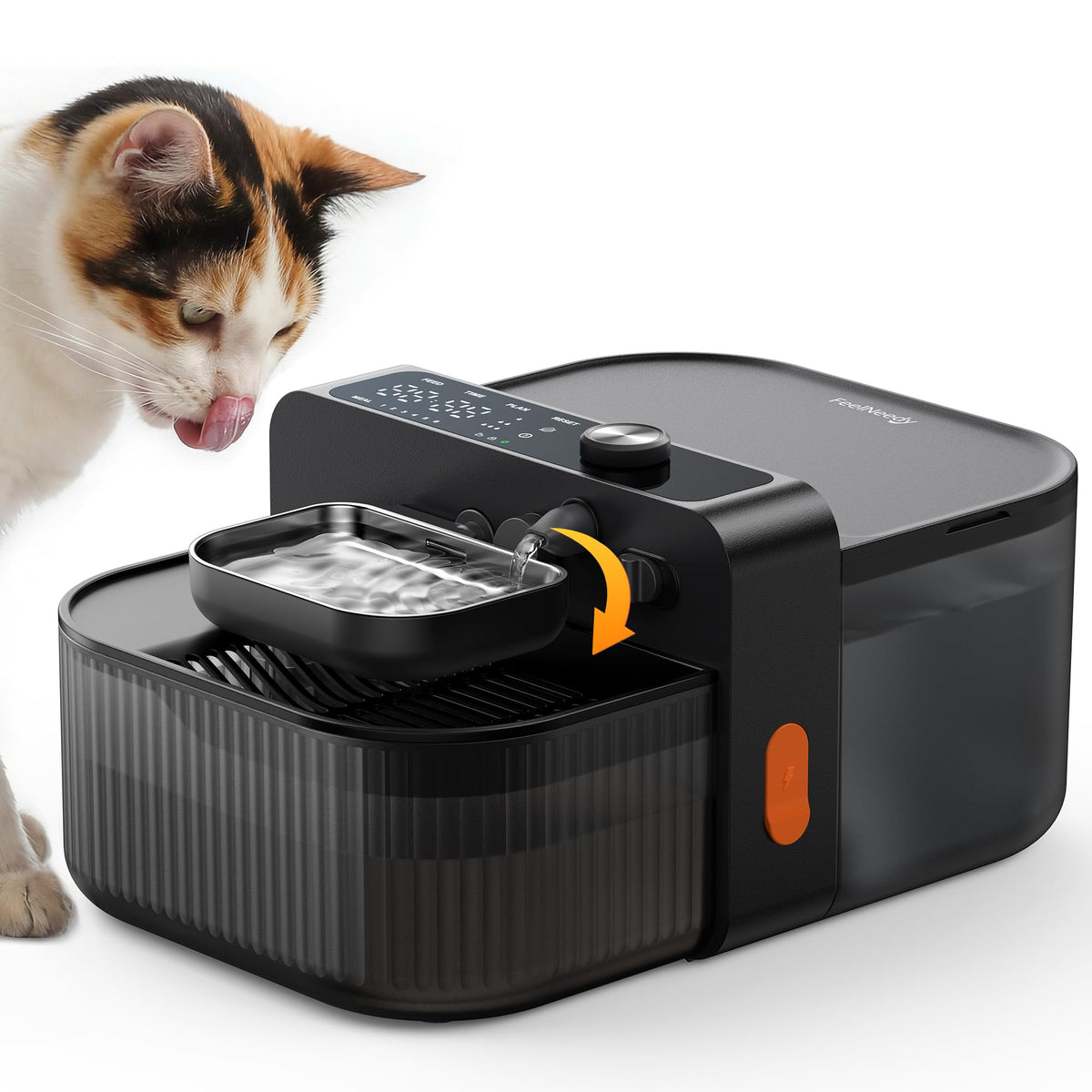 FEELNEEDY wireless fountain for cats with cordless power and easy placement.