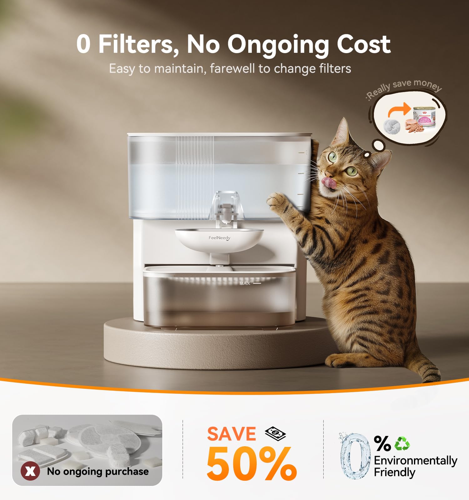 FEELNEEDY 3.5L clean water tank supports longer hydration intervals