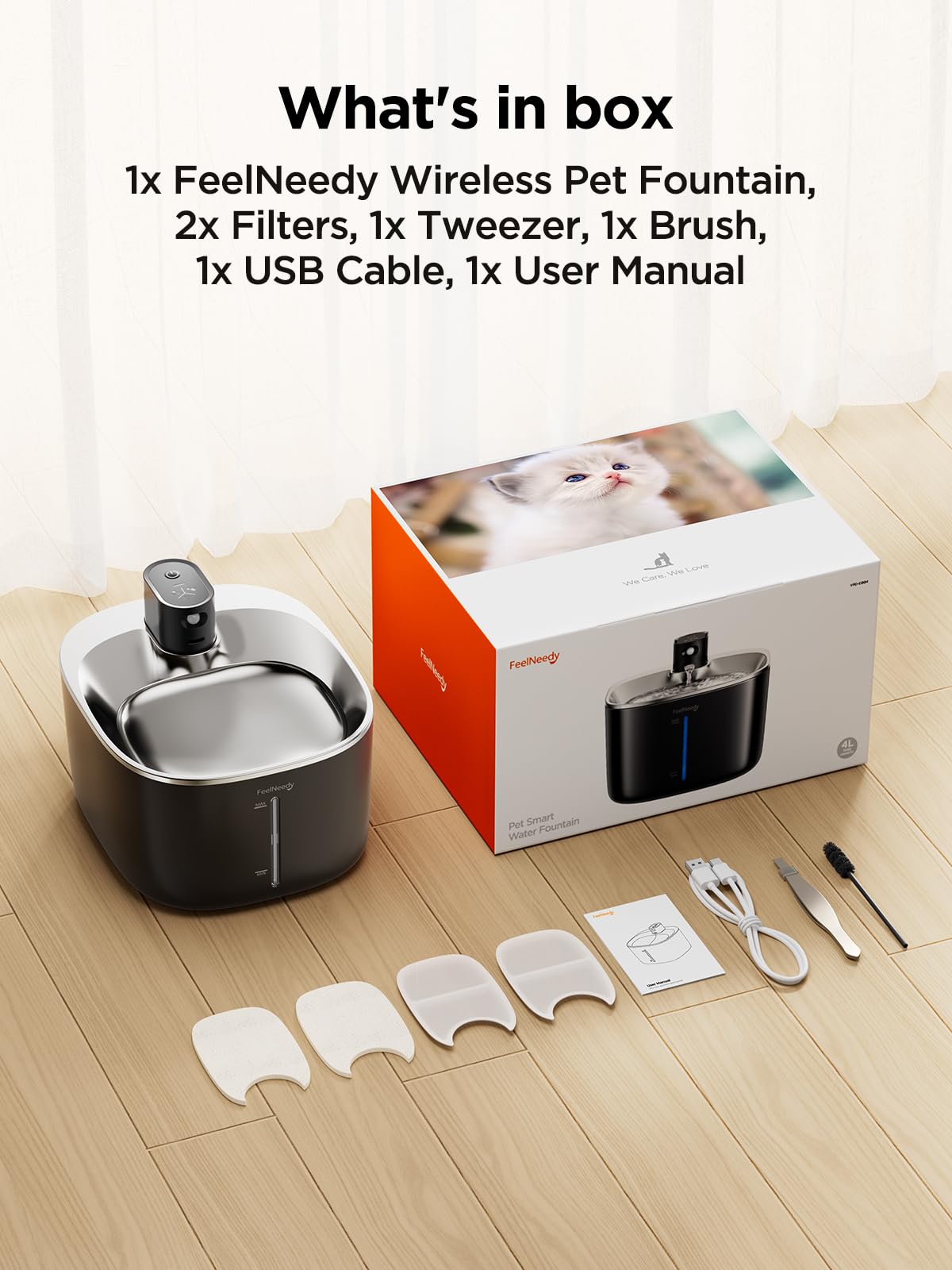 FEELNEEDY battery-operated design offers cordless flexibility for pet-friendly homes.