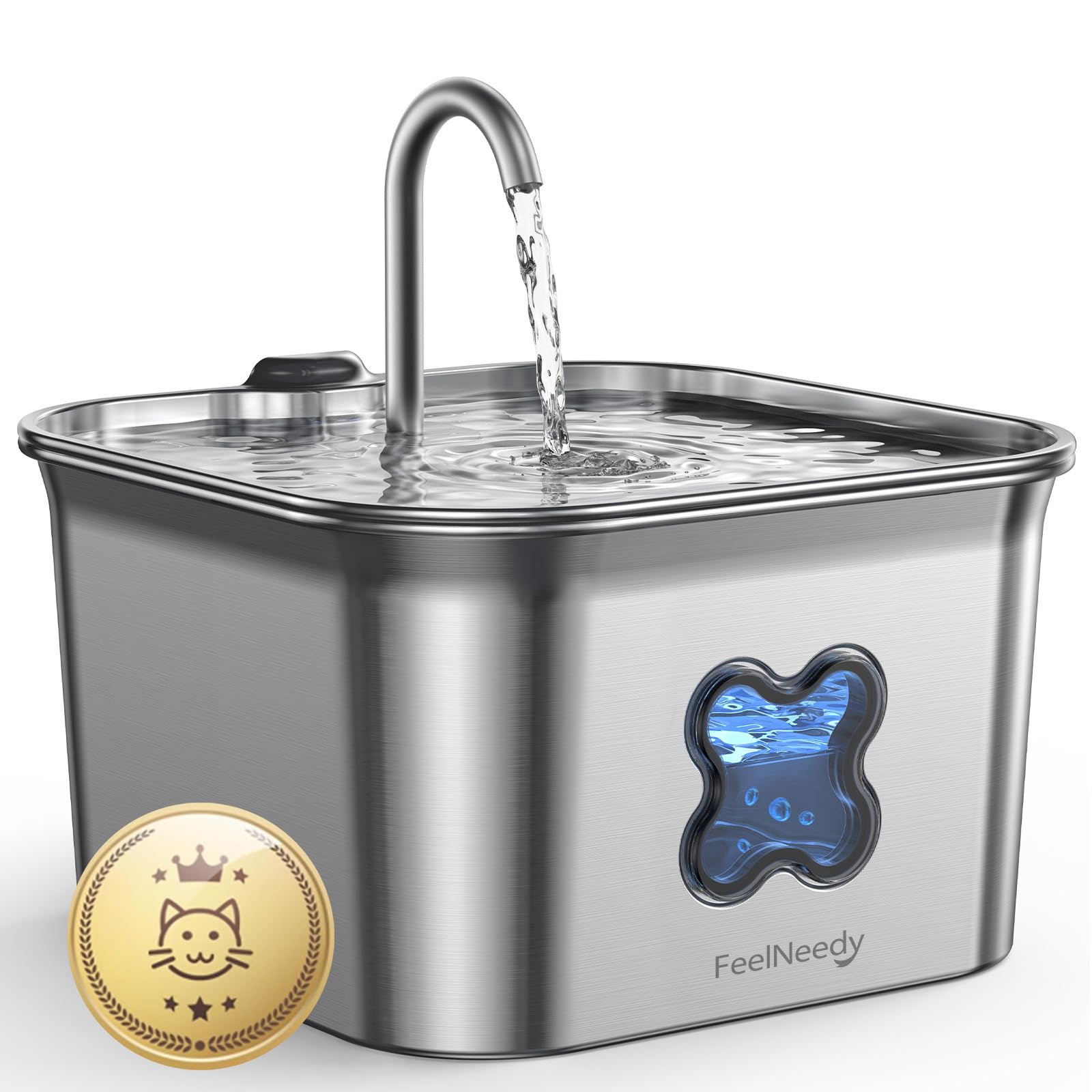 FEELNEEDY cat fountain basin close-up showing easy-clean design