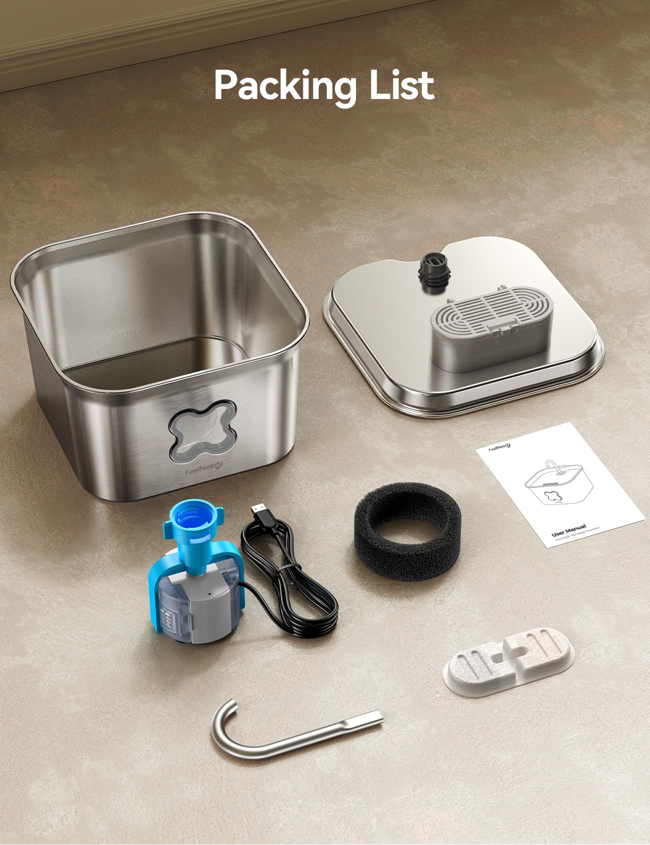 FEELNEEDY easy-clean lid and basin for quick maintenance
