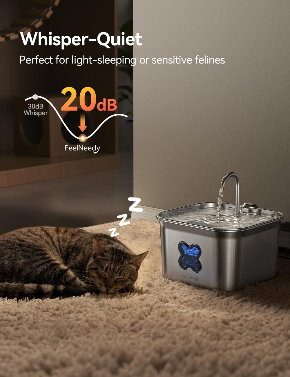 FEELNEEDY water level window allows quick level checks at a glance