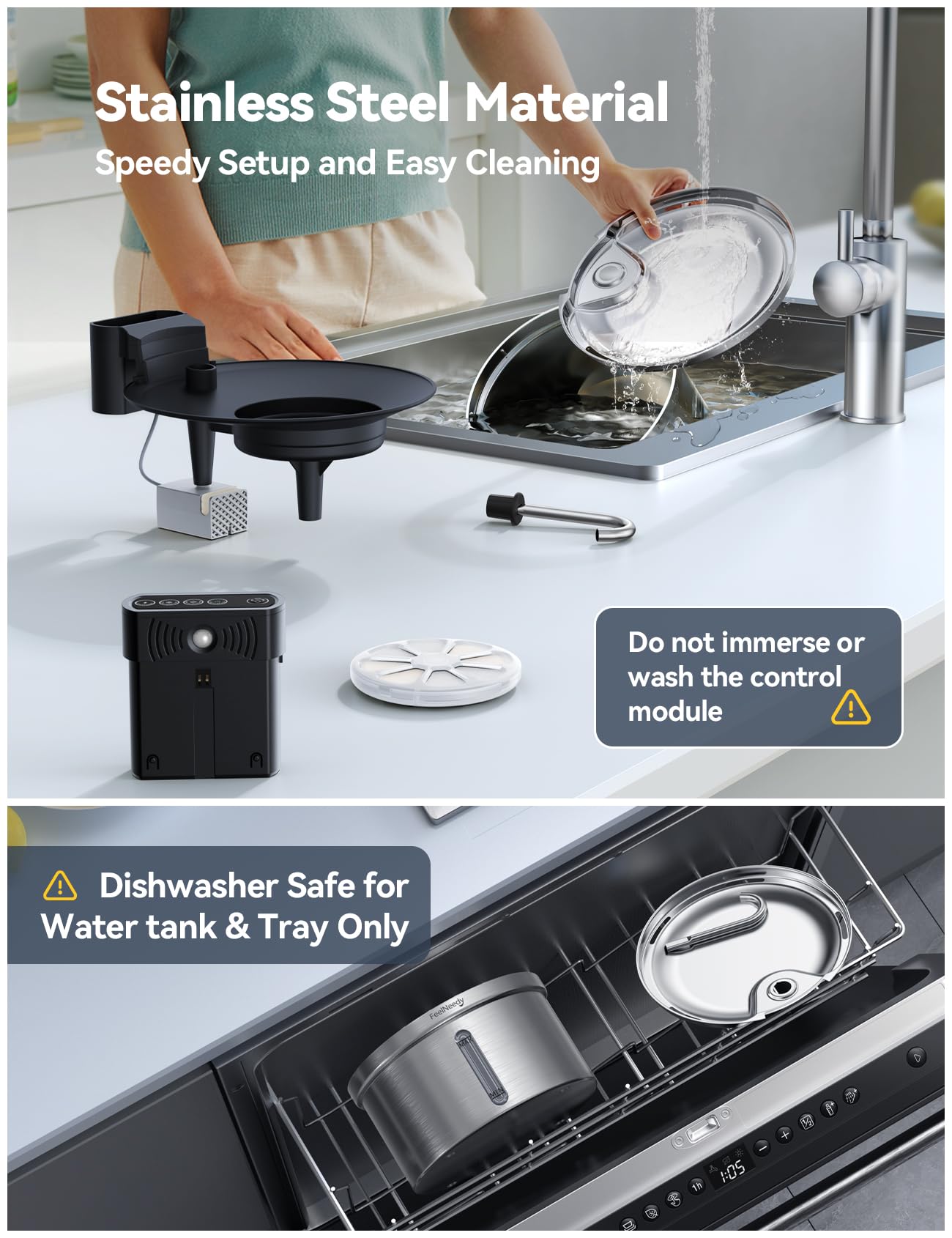 FeelNEEDY dishwasher-safe parts simplify cleaning after daily use.