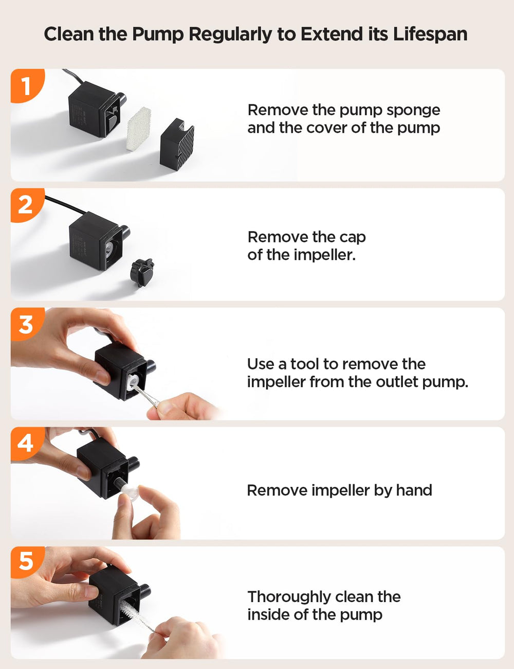 FEELNEEDY low-noise pump supports quiet operation day and night.
