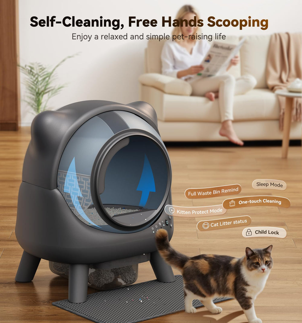 FEELNEEDY odor control system keeps rooms smelling fresh around the litter area.