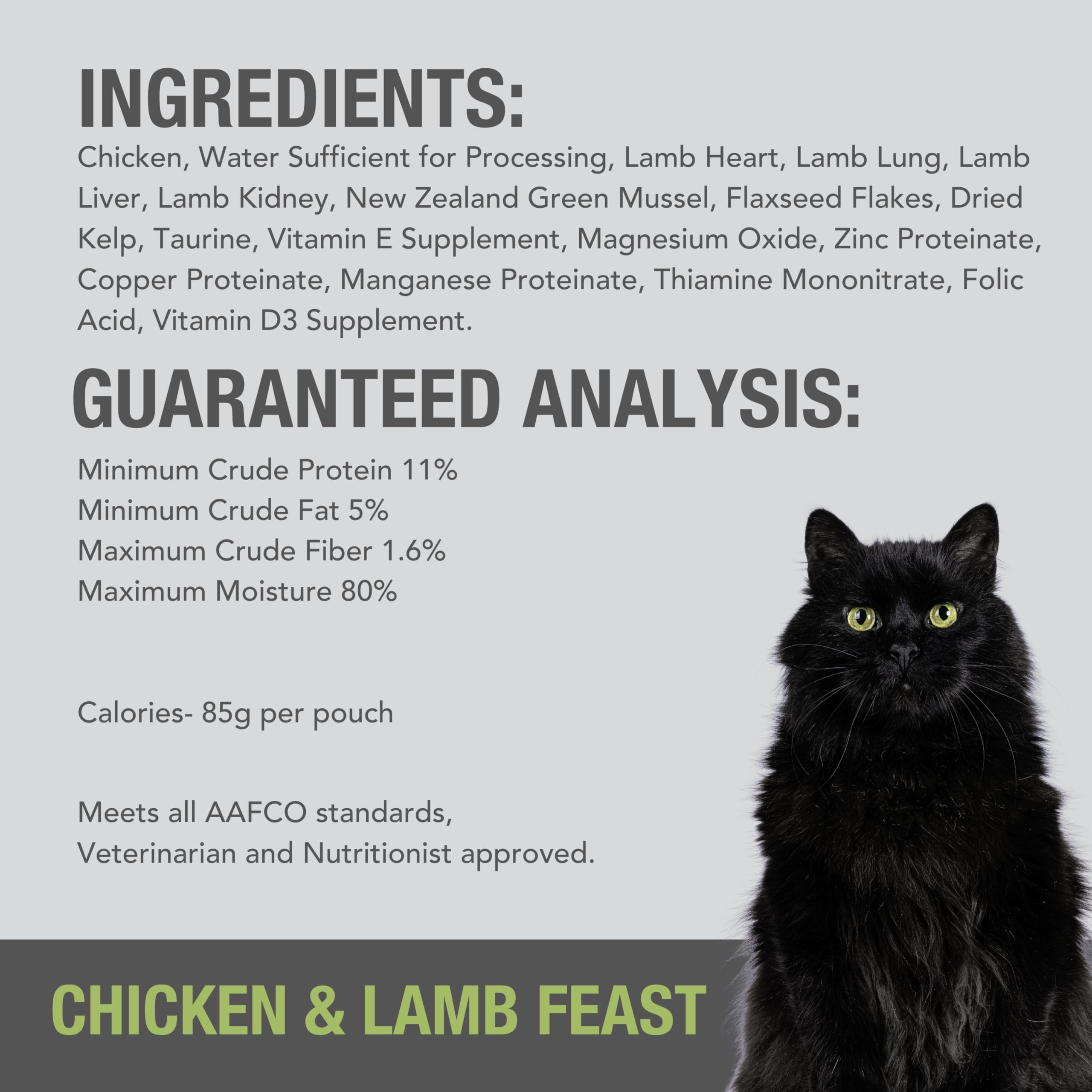Feline Natural grain-free formula appeals to sensitive stomachs and picky eaters.