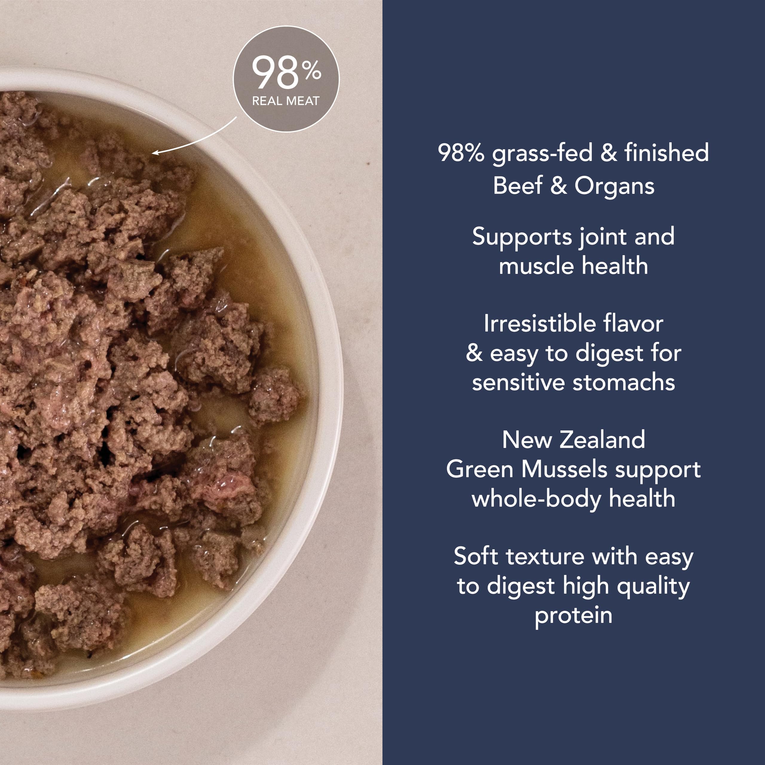 Feline Natural High-moisture pâté shows hydration-supporting texture for easy chewing.