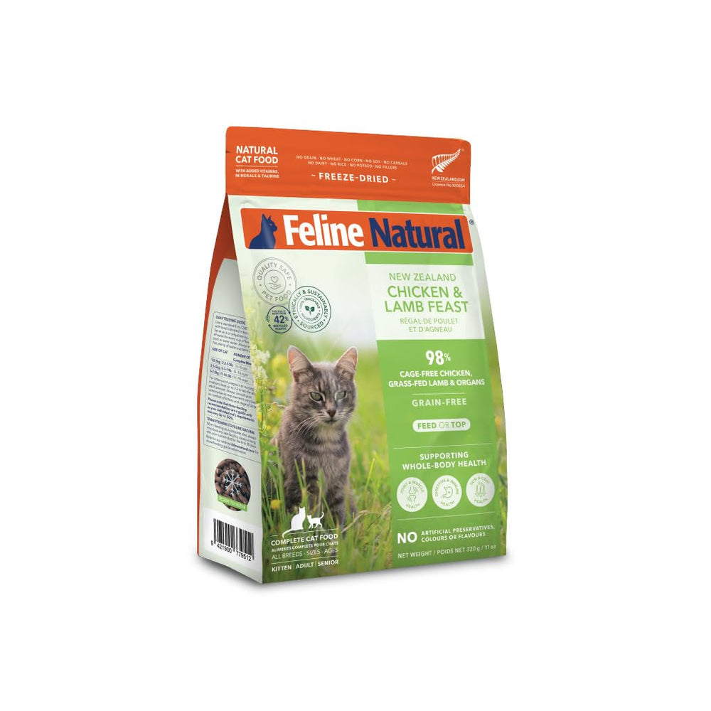 Feline Natural packaging showing 11oz size and clear labeling.