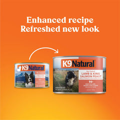 Feline Natural New Zealand can label close-up showing grain-free, high-protein ingredients.