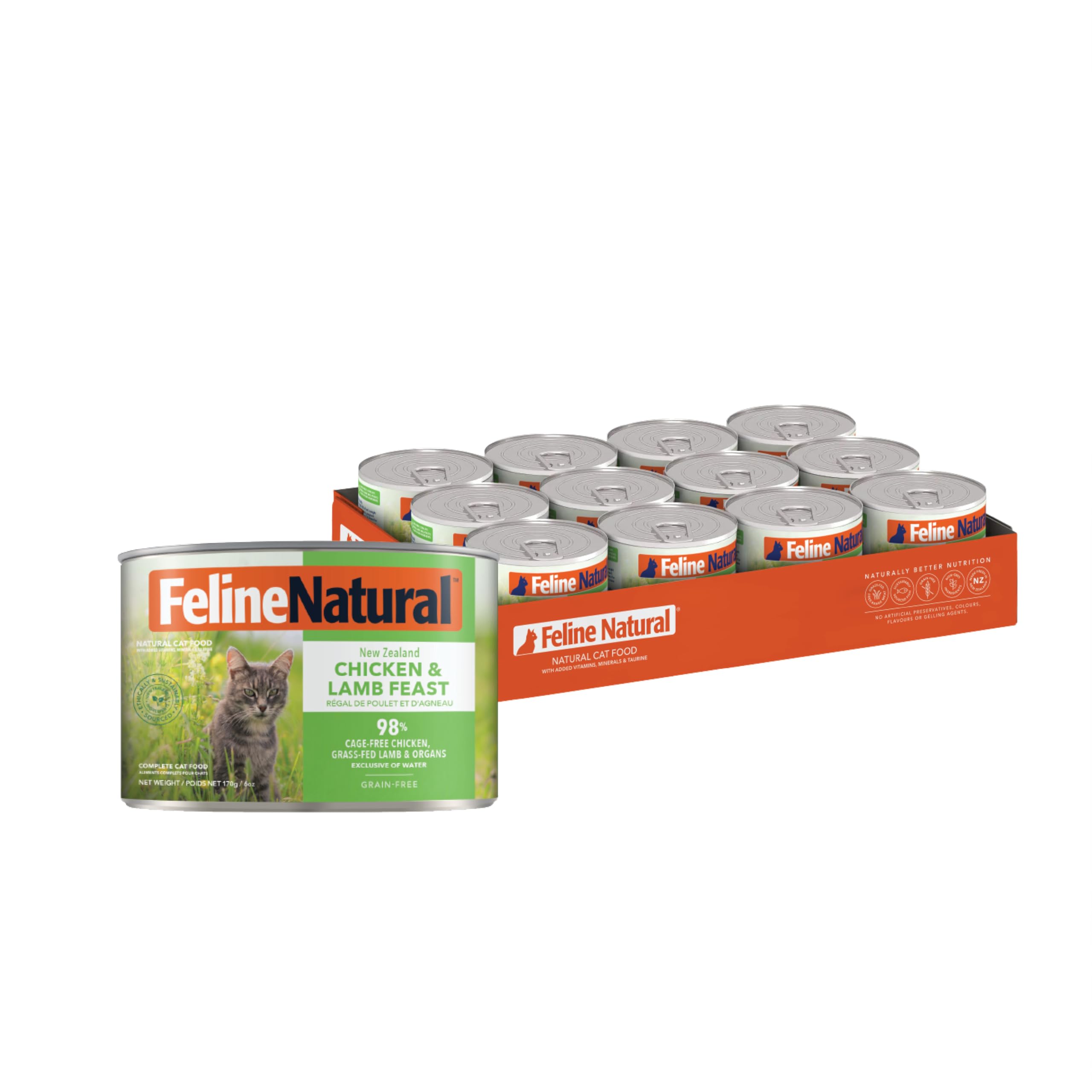 Feline Natural New Zealand catfood ingredients-green-lipped-mussels highlight omega-3 support.