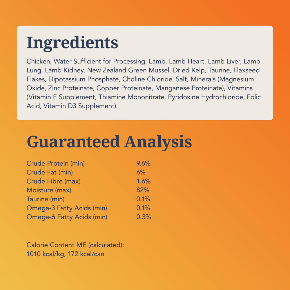 Feline Natural New Zealand catfood kitten-adult serving scenario.