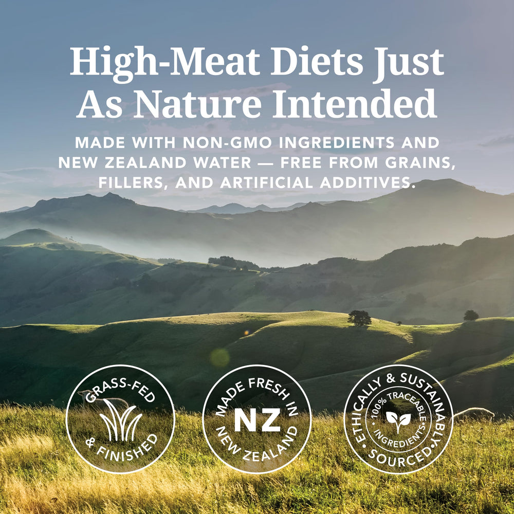 Feline Natural New Zealand Green-Lipped Mussels image highlighting omega-3 content.