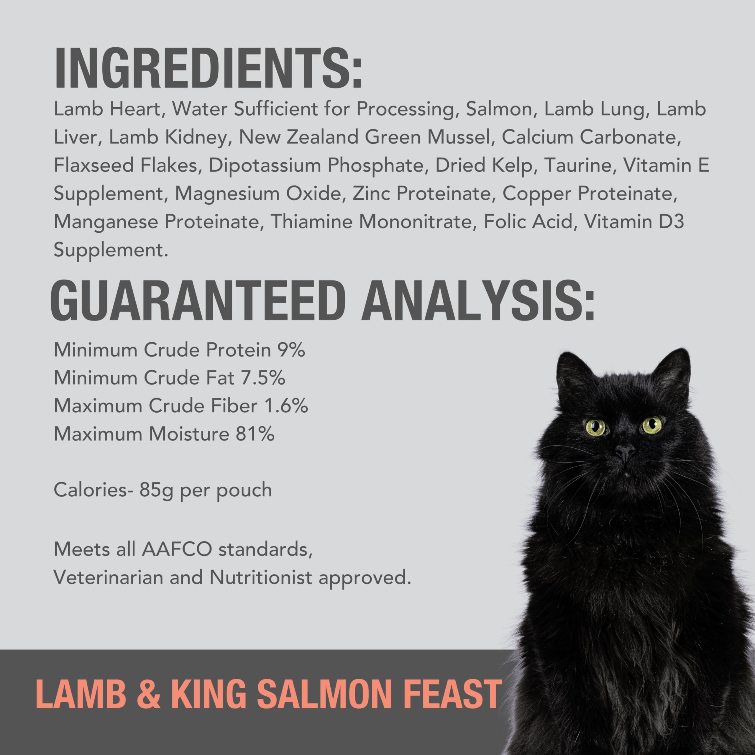 Feline Natural 3 oz pate pouch ready-to-serve meals for cats' daily nutrition.