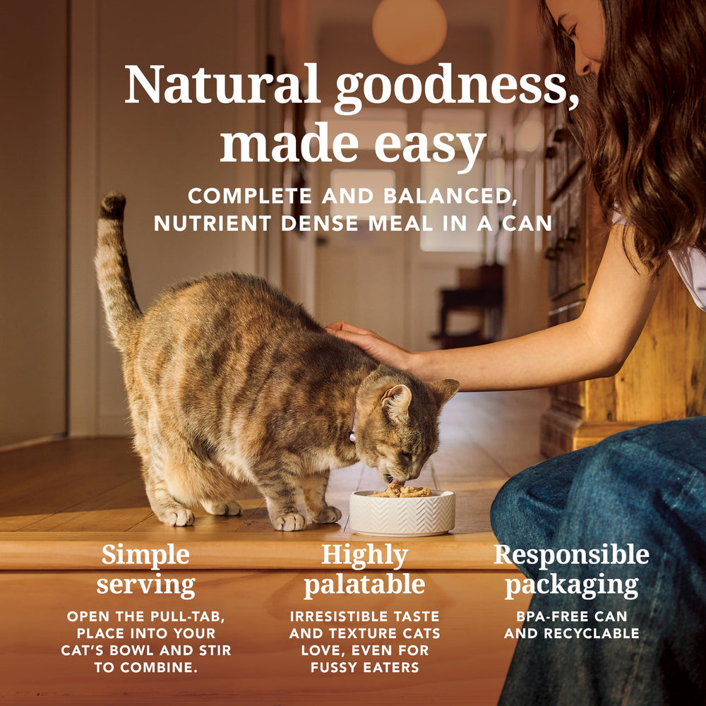 Feline Natural soft pâté aids picky eaters with gentle flavor.