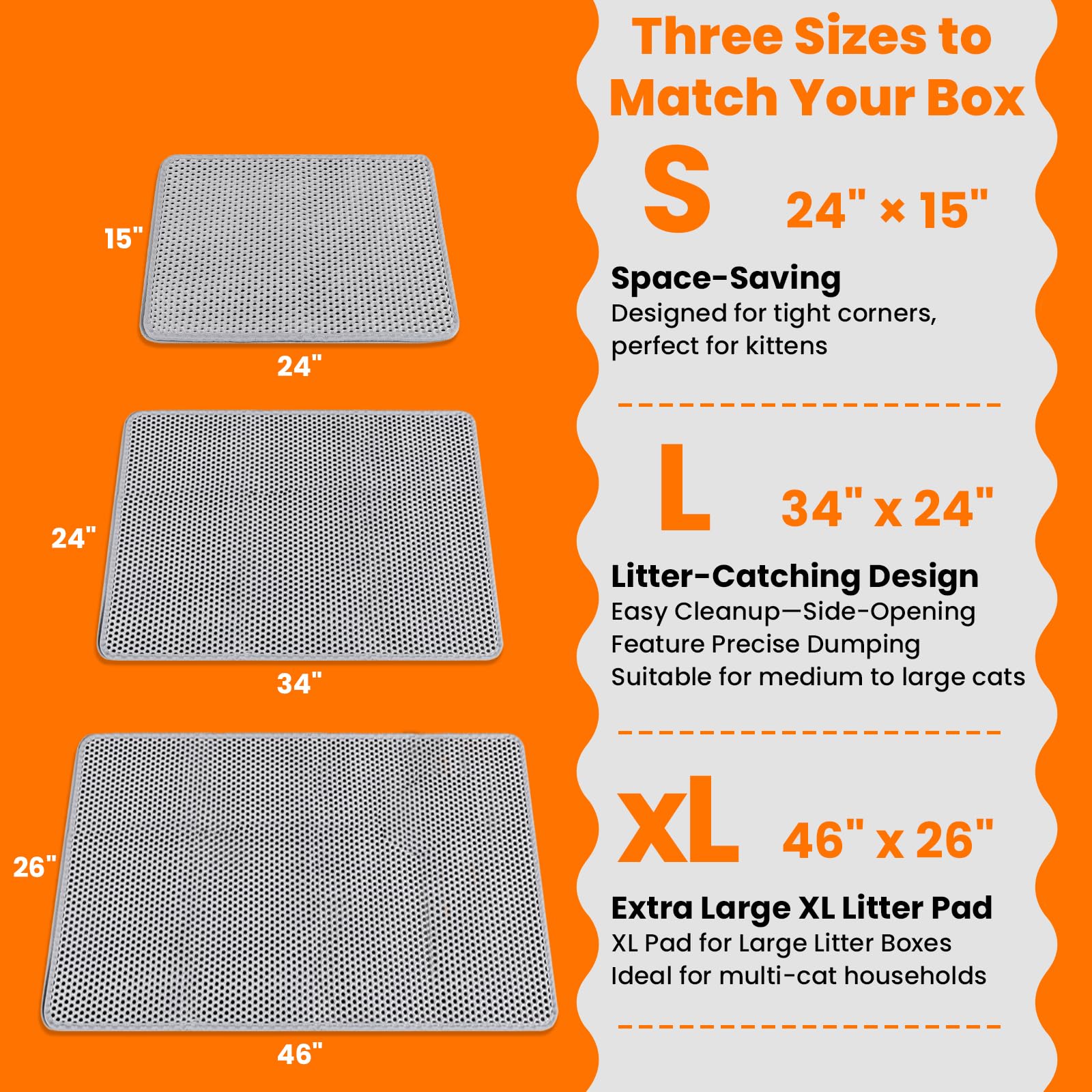 Feliskyn litter mat 23-6x14-9 inches fits standard boxes.