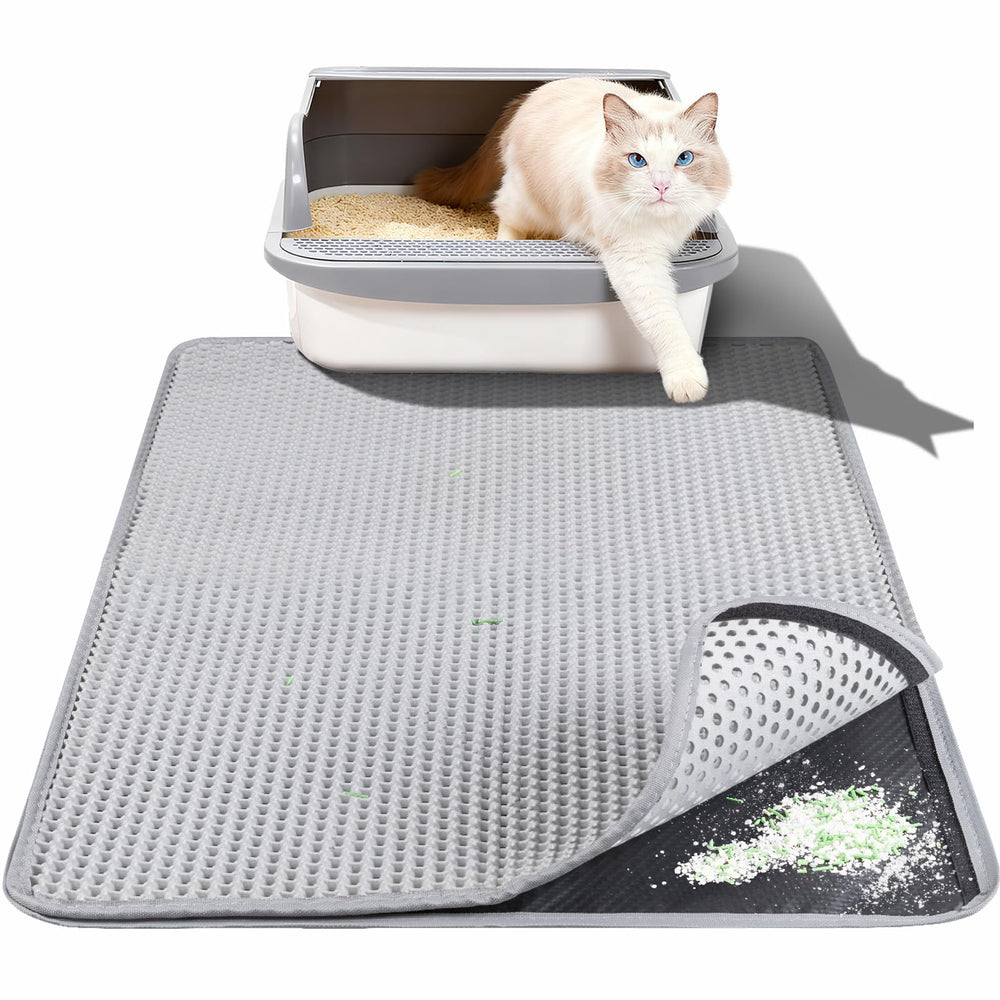 Feliskyn cat litter mat with double-layer honeycomb traps litter effectively.