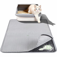 Feliskyn cat litter mat with double-layer honeycomb traps litter effectively.