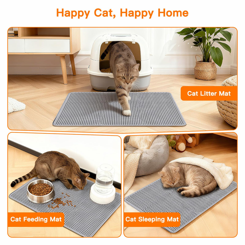 Feliskyn litter mat hook-and-loop design for quick cleaning.