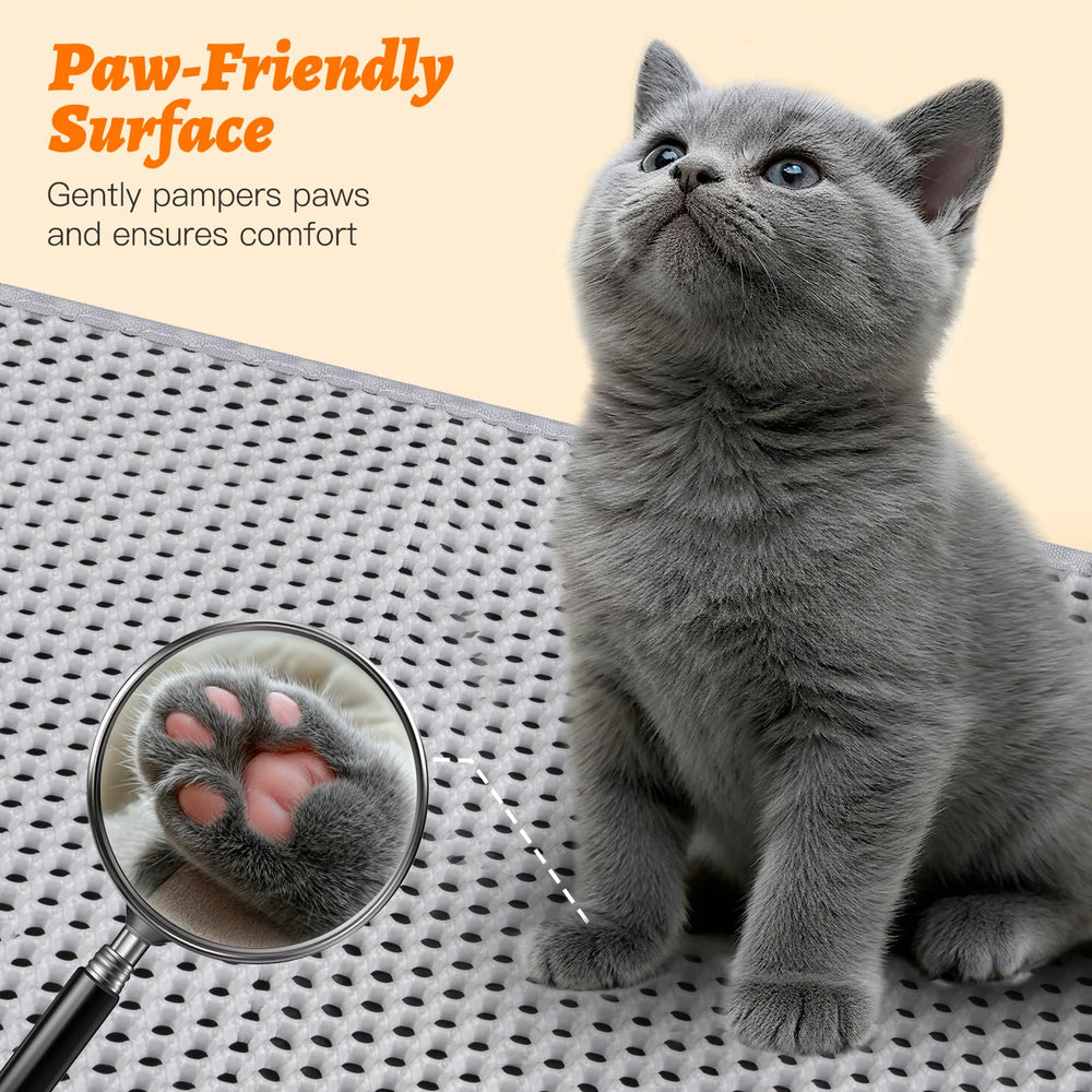 Feliskyn litter mat foldable for easy storage.