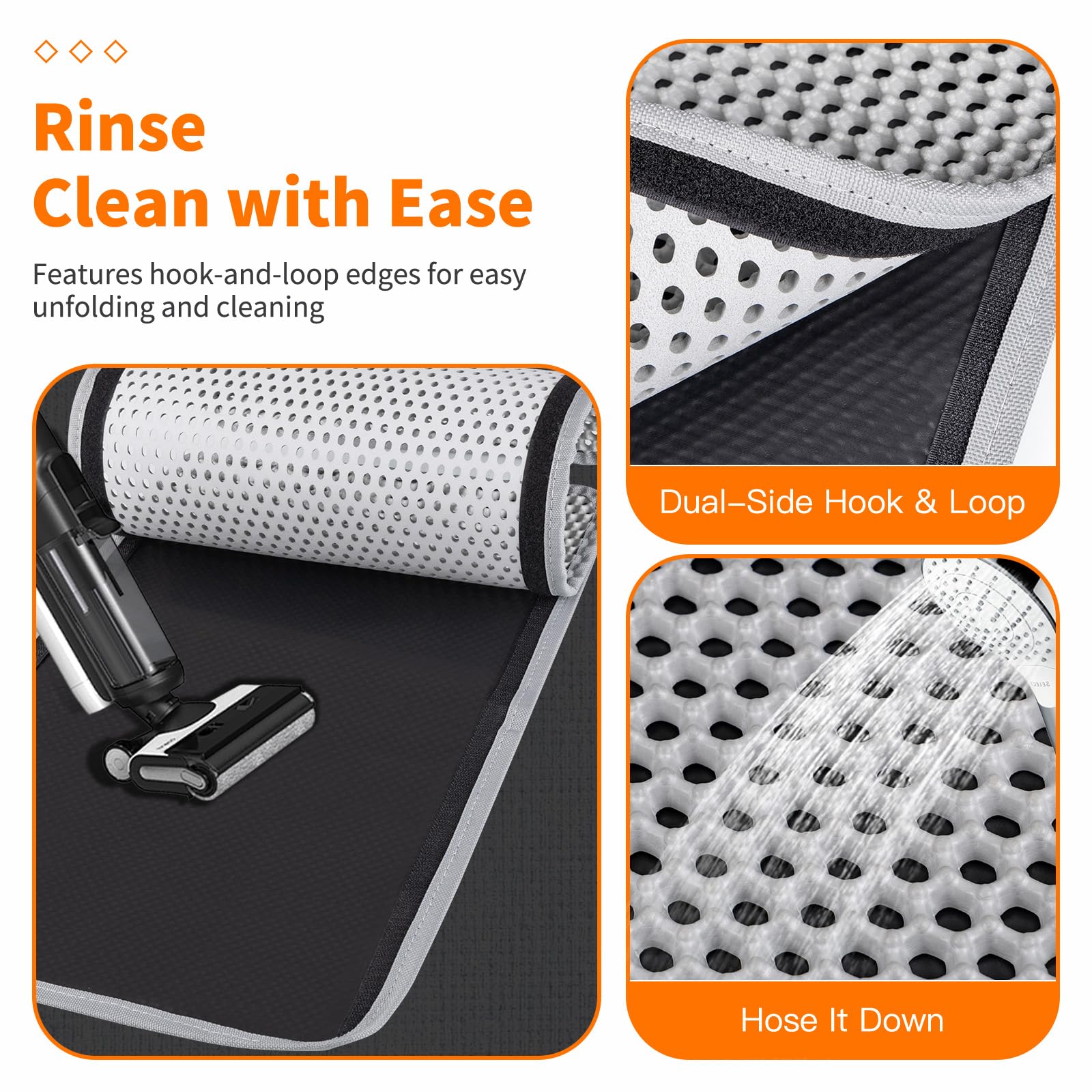 Feliskyn litter mat side-opening design reuses collected litter.
