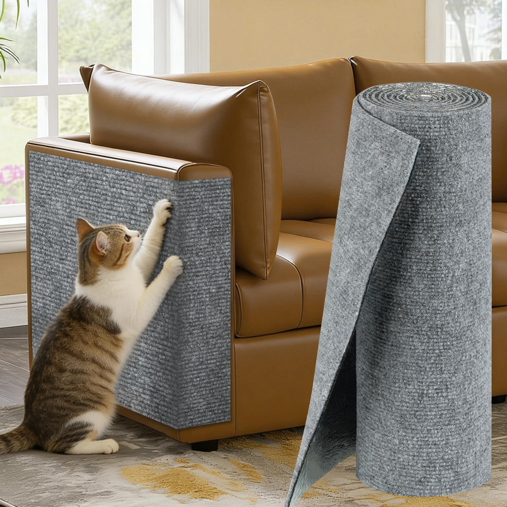 Feliskyn cat-scratch-couch-protector full-length shield protects sofas from claws with durable sisal.