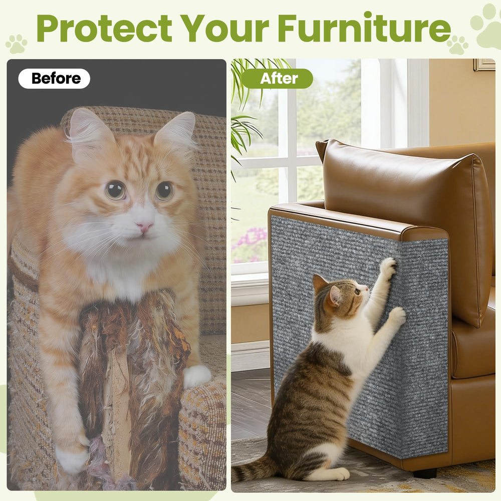 Feliskyn cat-scratch-couch-protector self-adhesive-back enables quick peel-and-stick installation.