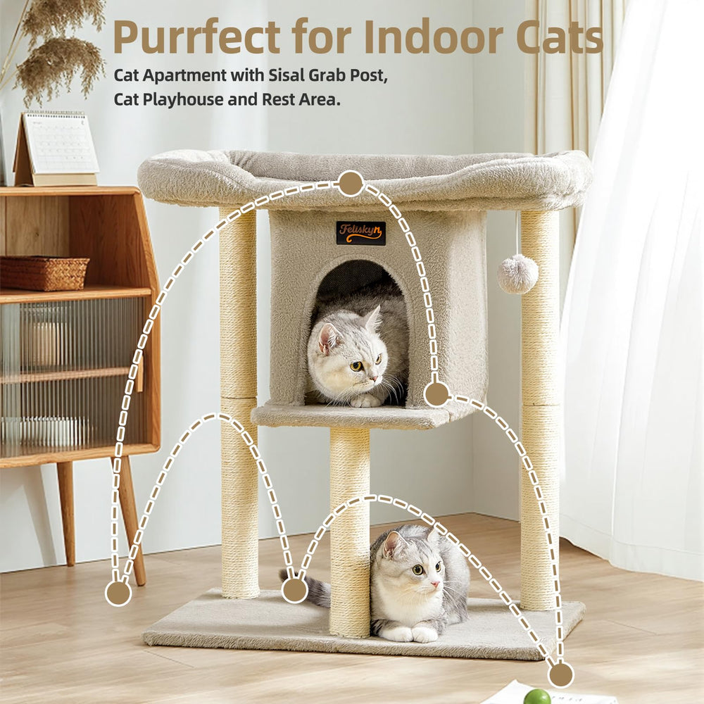 Feliskyn sturdy base and anti-tip straps prevent wobble during play.