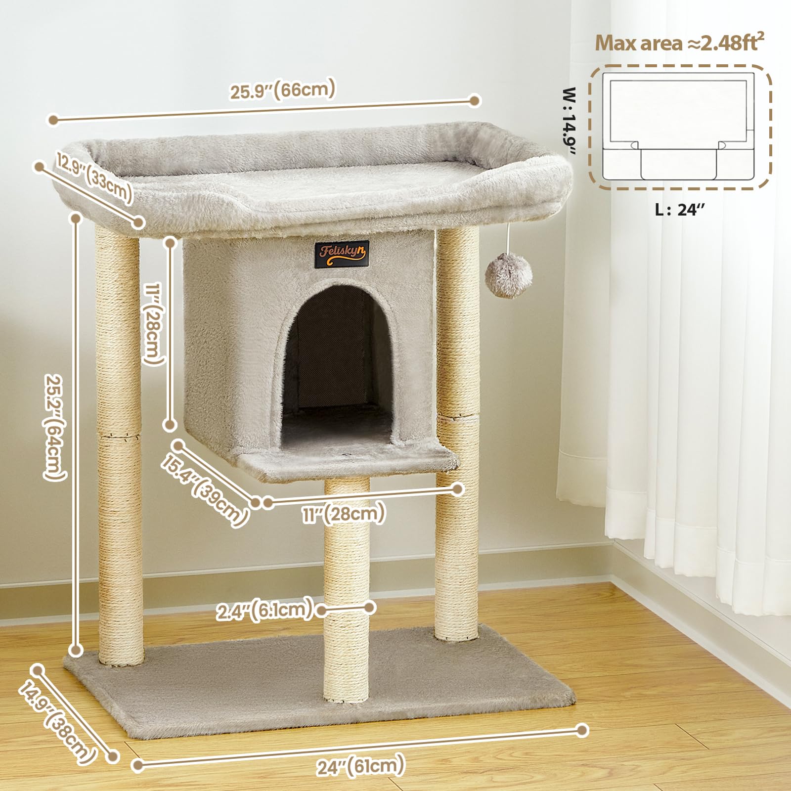 Feliskyn light gray finish complements modern home decor.