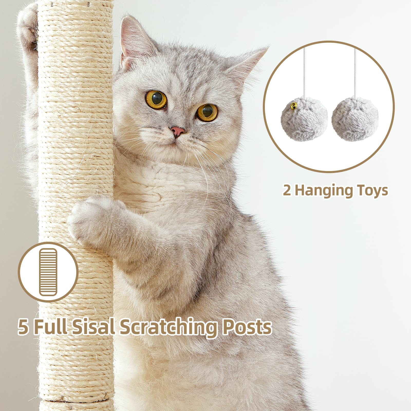 Feliskyn plush lounging top platform offers a secure nap spot.