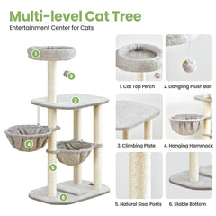 Feliskyn cat tree sisal posts—natural scratching surfaces promote claw health.