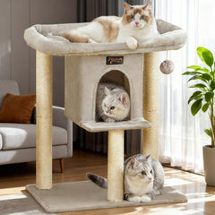 Feliskyn cat tree tower for indoor large cats provides a cozy perch.