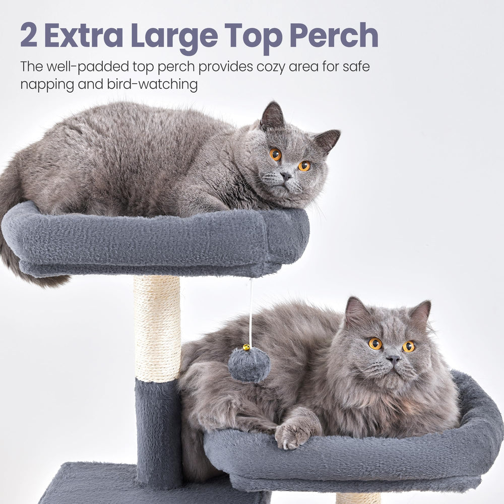 Feliskyn Cat Tree Tower with multi-level perches offers climbing fun for curious cats.