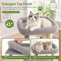 Feliskyn cat tree with two condos offering private retreats.