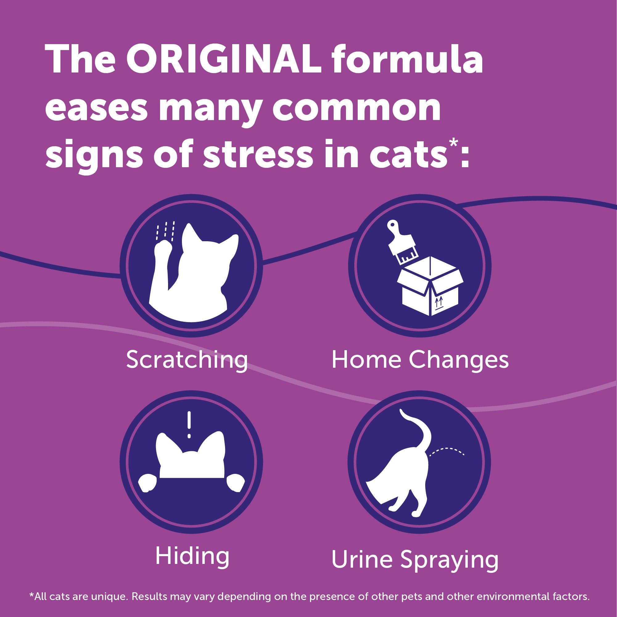 Feliway Classic is drug-free and safe for homes with pets.
