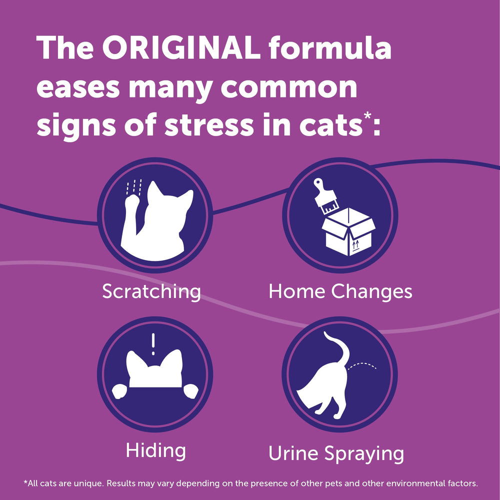 Feliway Classic is drug-free and safe for homes with pets.