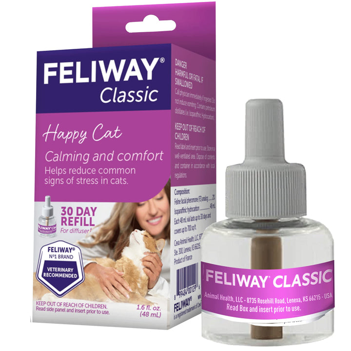 FELIWAY Classic refill bottle 48ml ready for diffuser to promote calm in cats.