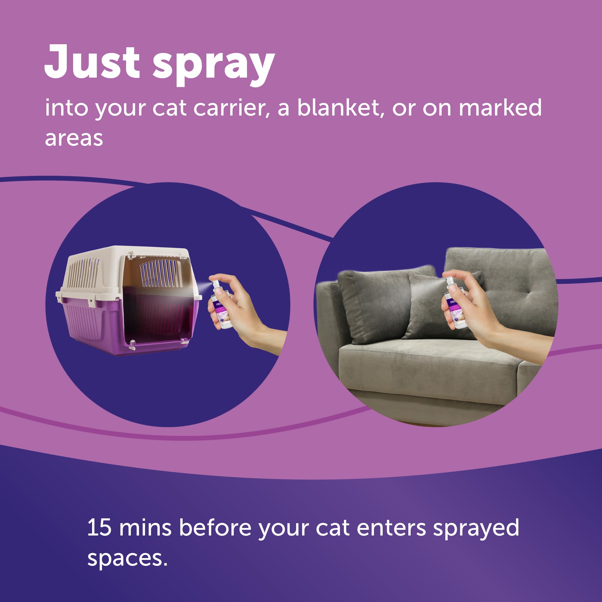 FELIWAY Classic Spray provides about 50 uses per bottle for ongoing support.