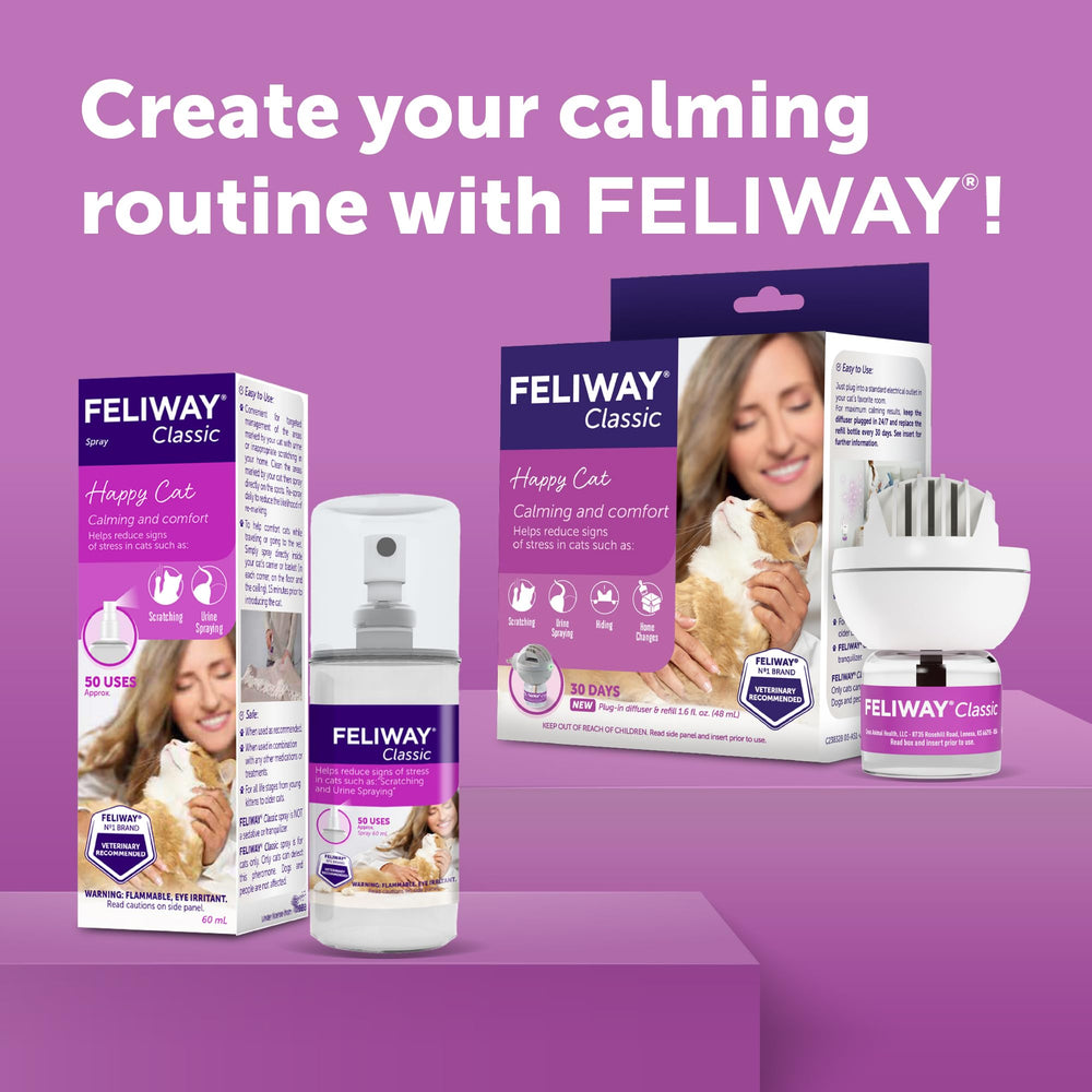FELIWAY Classic Spray is convenient for home use and daily calm.