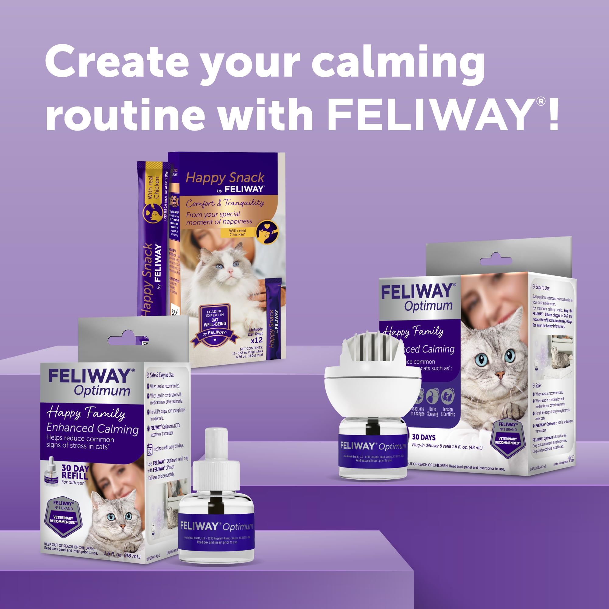 FELIWAY Optimum diffuser placed in a quiet corner for peaceful cats.
