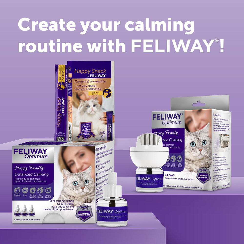 FELIWAY Optimum, vet-recommended calming brand.