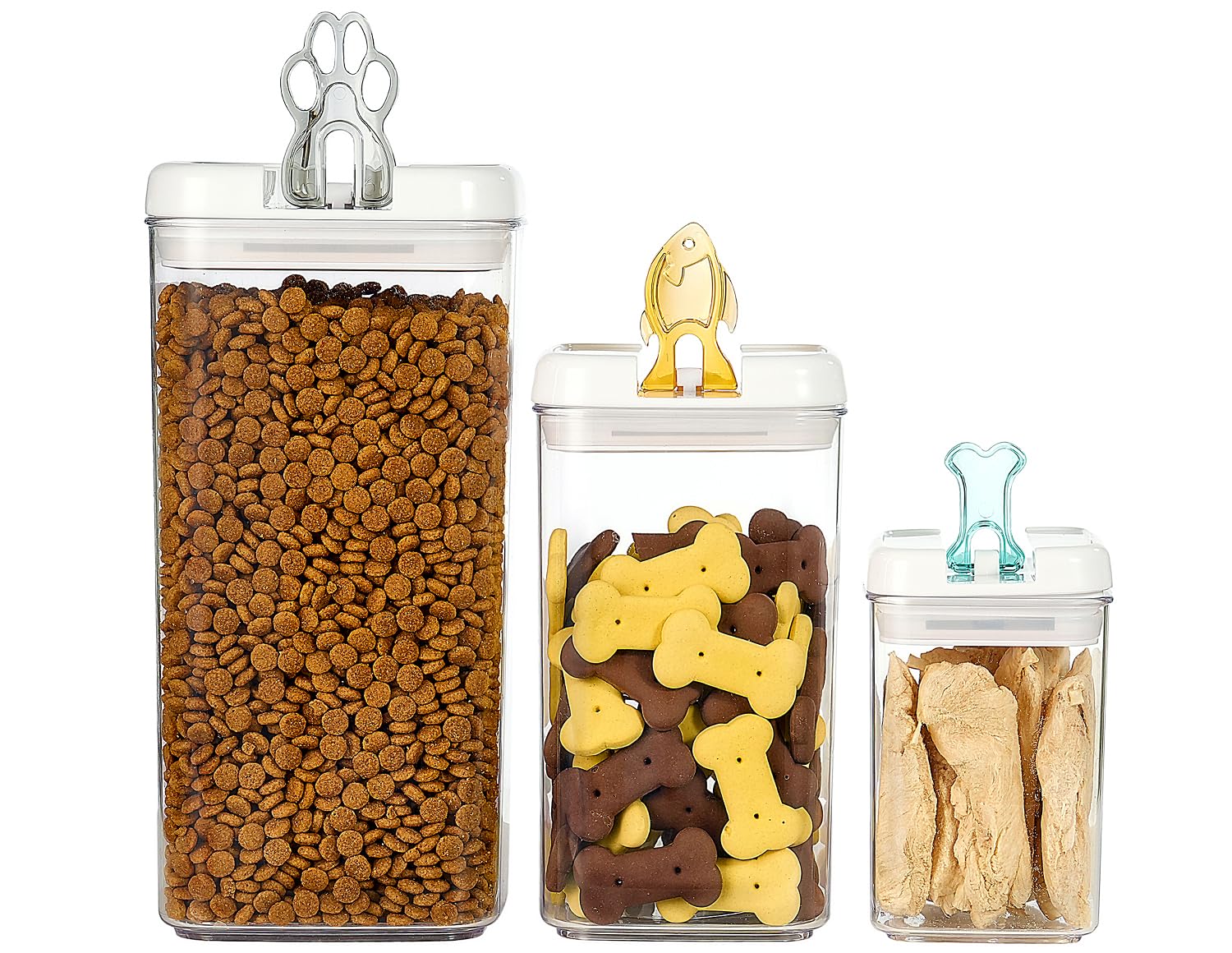 Felli Flip Tite XL container with paw handle preserves bulk kibble freshness.