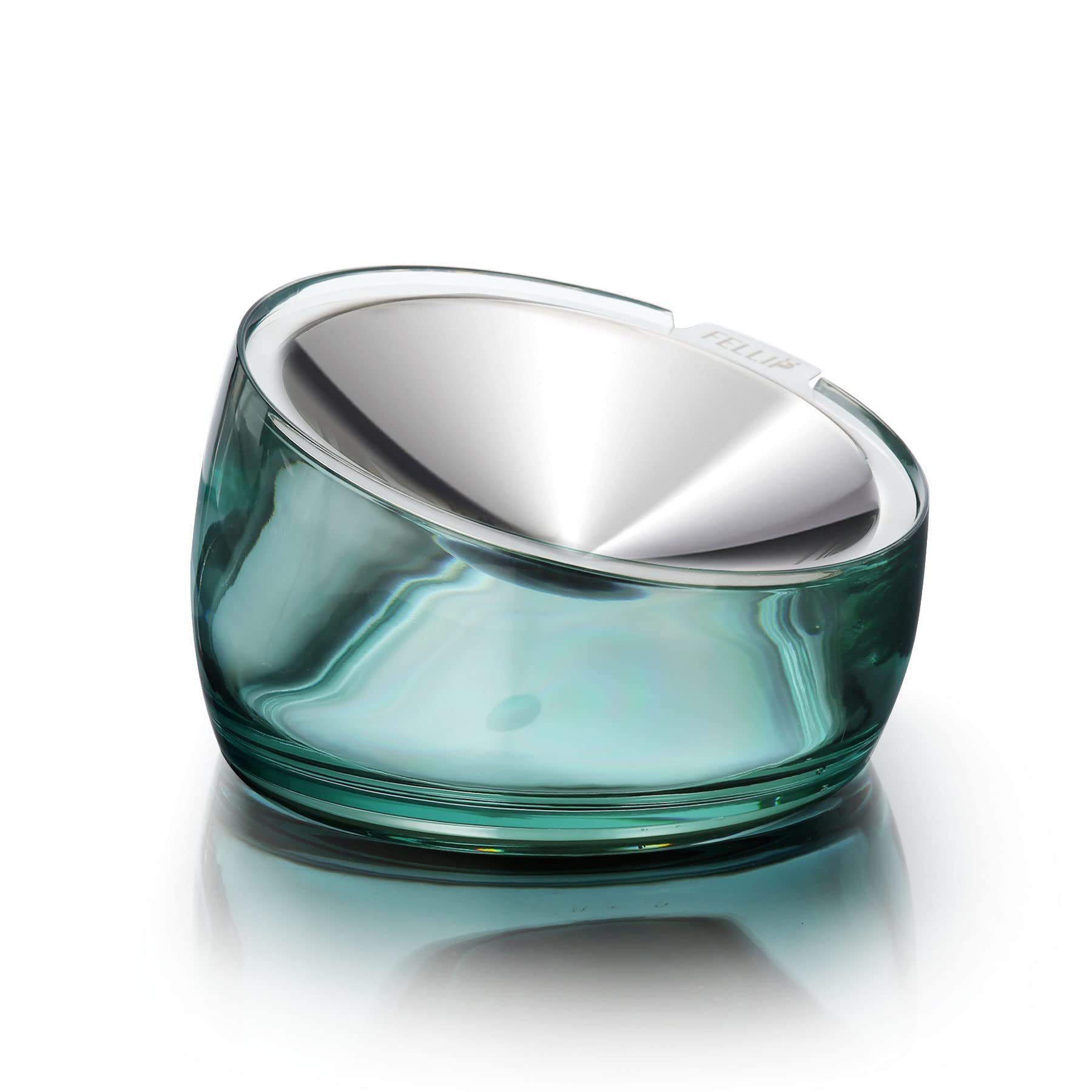Felli Oblik elevated cat bowl shown from above for easy access during meals.