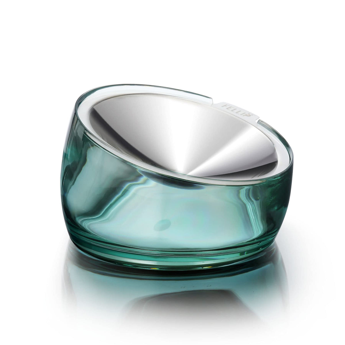 Felli Oblik elevated cat bowl shown from above for easy access during meals.